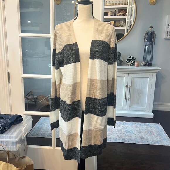 Fortune & Ivy Rahim Color Block Cardigan Sweater L NEW - Picture 1 of 7